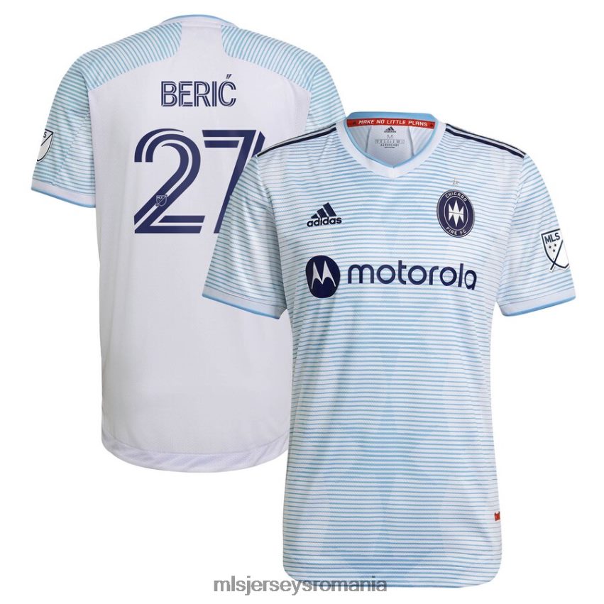 MLS Jerseys tricoubărbați Chicago Fire Robert Beric adidas alb 2021 tricou secundar autentic 6R82NH1486